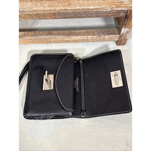 Tiffany & Co Pochette Wristlet Wallet Crossbody With Chain In Black Leather - Picture 6 of 16